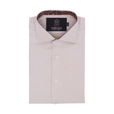 Beige Twill with Cheetah Inlay Shirt – Micro Twill Fabric