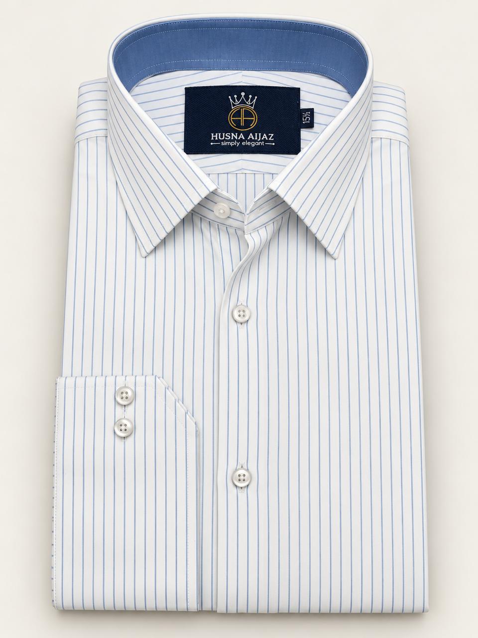 Blue Stripe Formal Shirt – front view