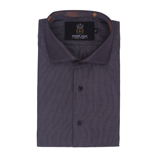 Smoke Grey Casual Shirt — Artistic Inlay