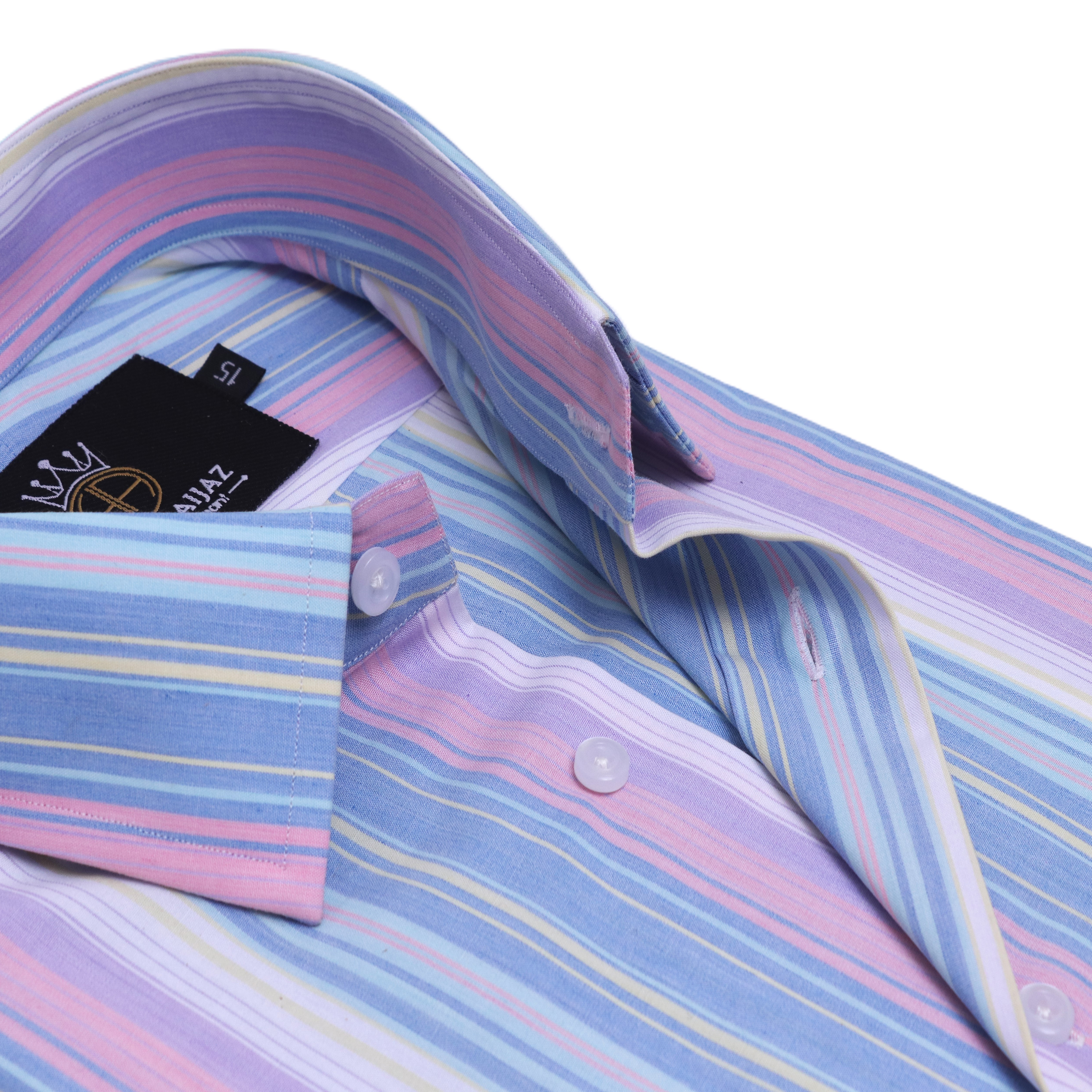 Casual Shirt with Winter Blossom Stripes – Poplin Fabric