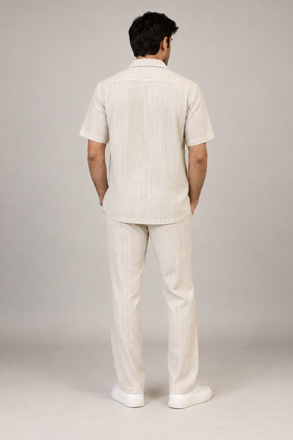 Cream Pinstripe Co-ord Set