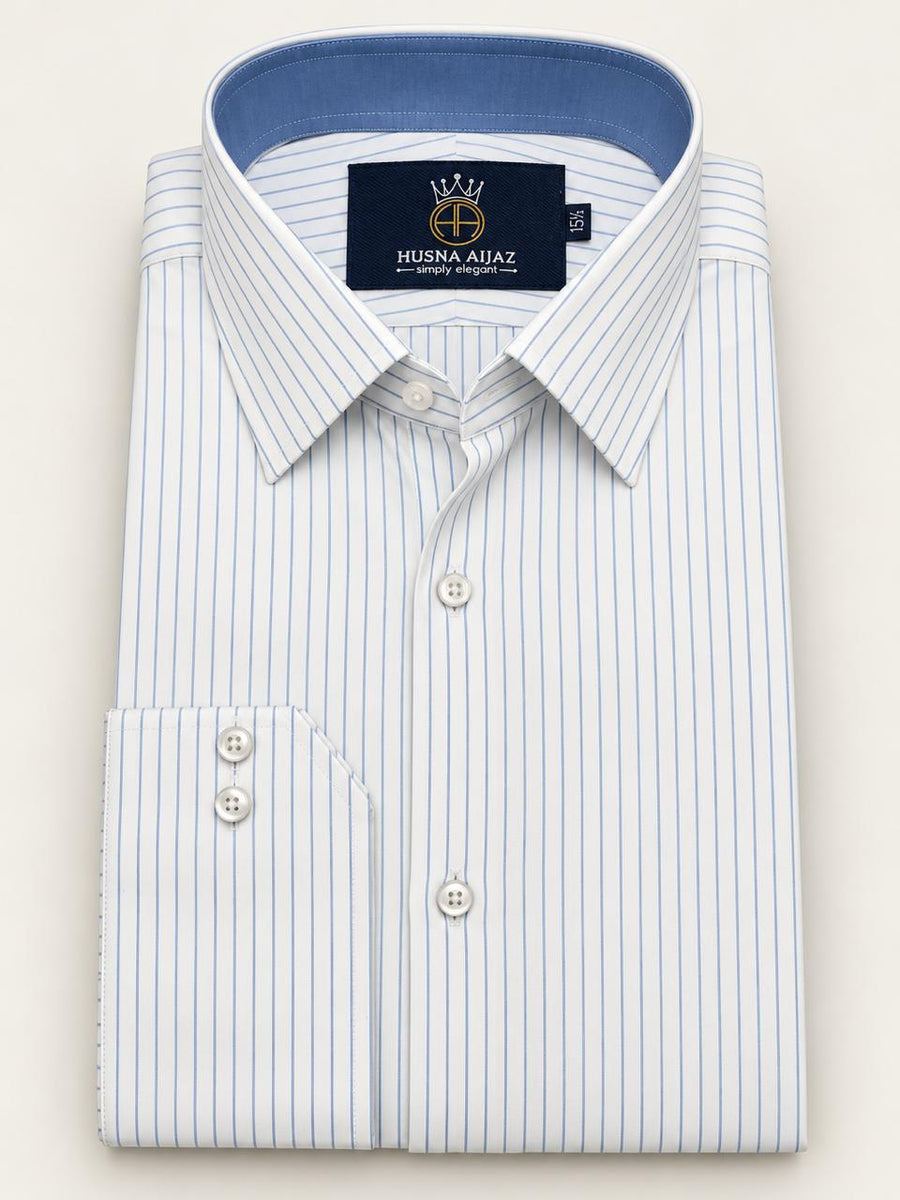 Blue Stripe Formal Shirt – front view