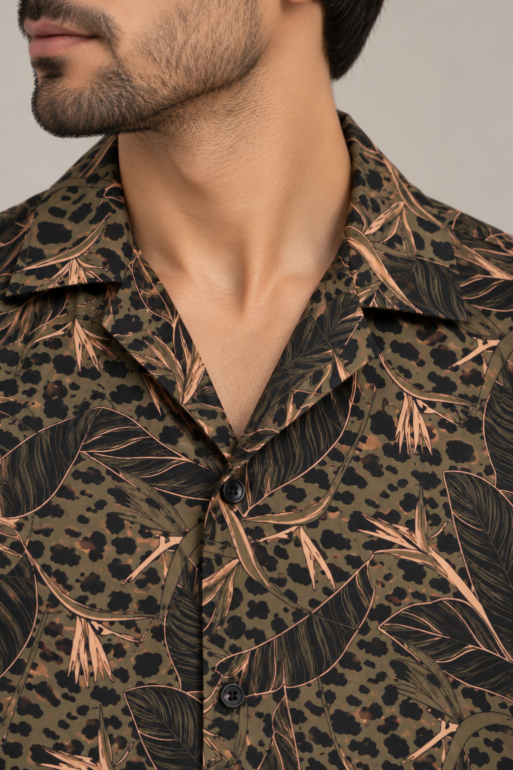 Brown Safari Print Casual Shirt