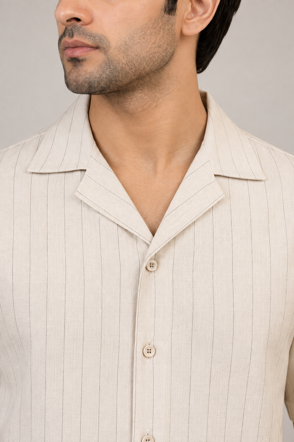 Cream Pinstripe Co-ord Set