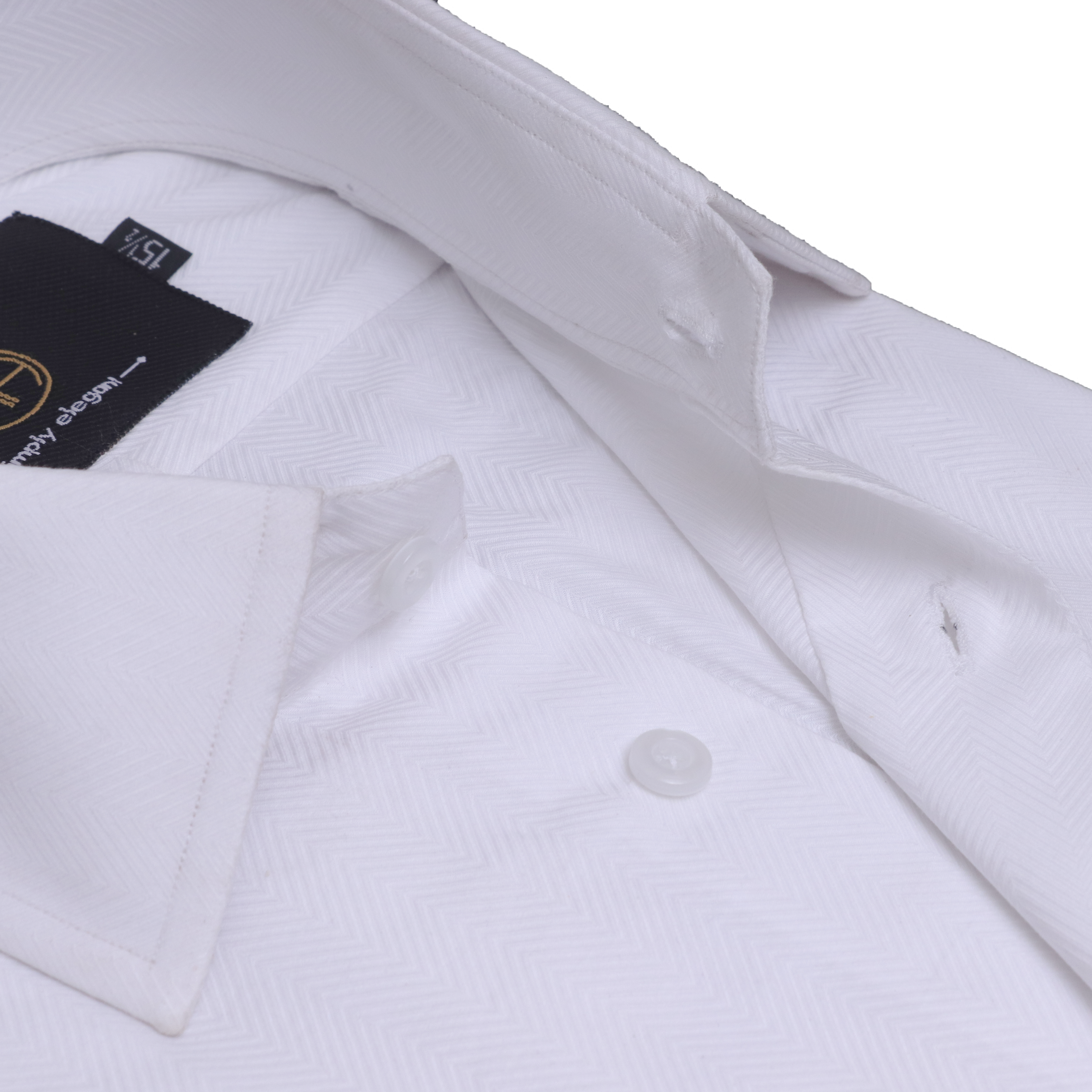 Formal Shirt with Classic Herringbone Pattern – Jacquard Fabric