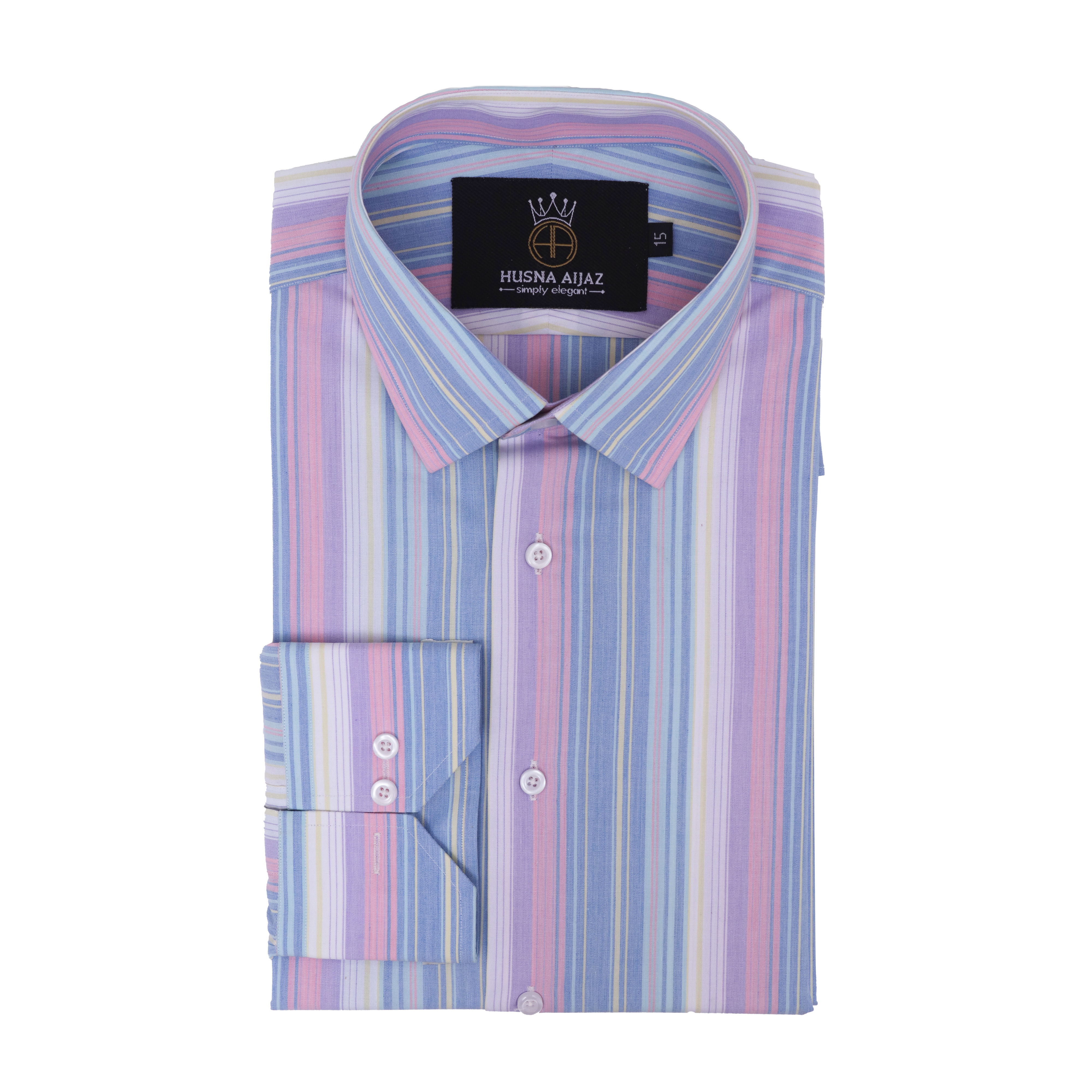 Casual Shirt with Winter Blossom Stripes – Poplin Fabric