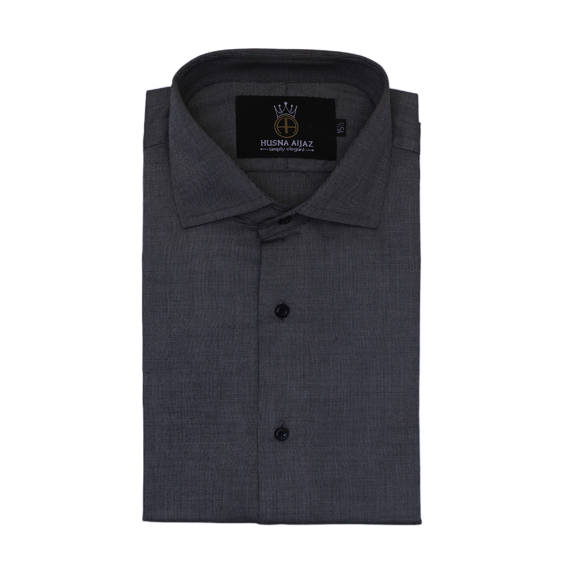 formal dress shirts in pakistan BLACK COTTON DRESS SHIRT  Ismail Farid