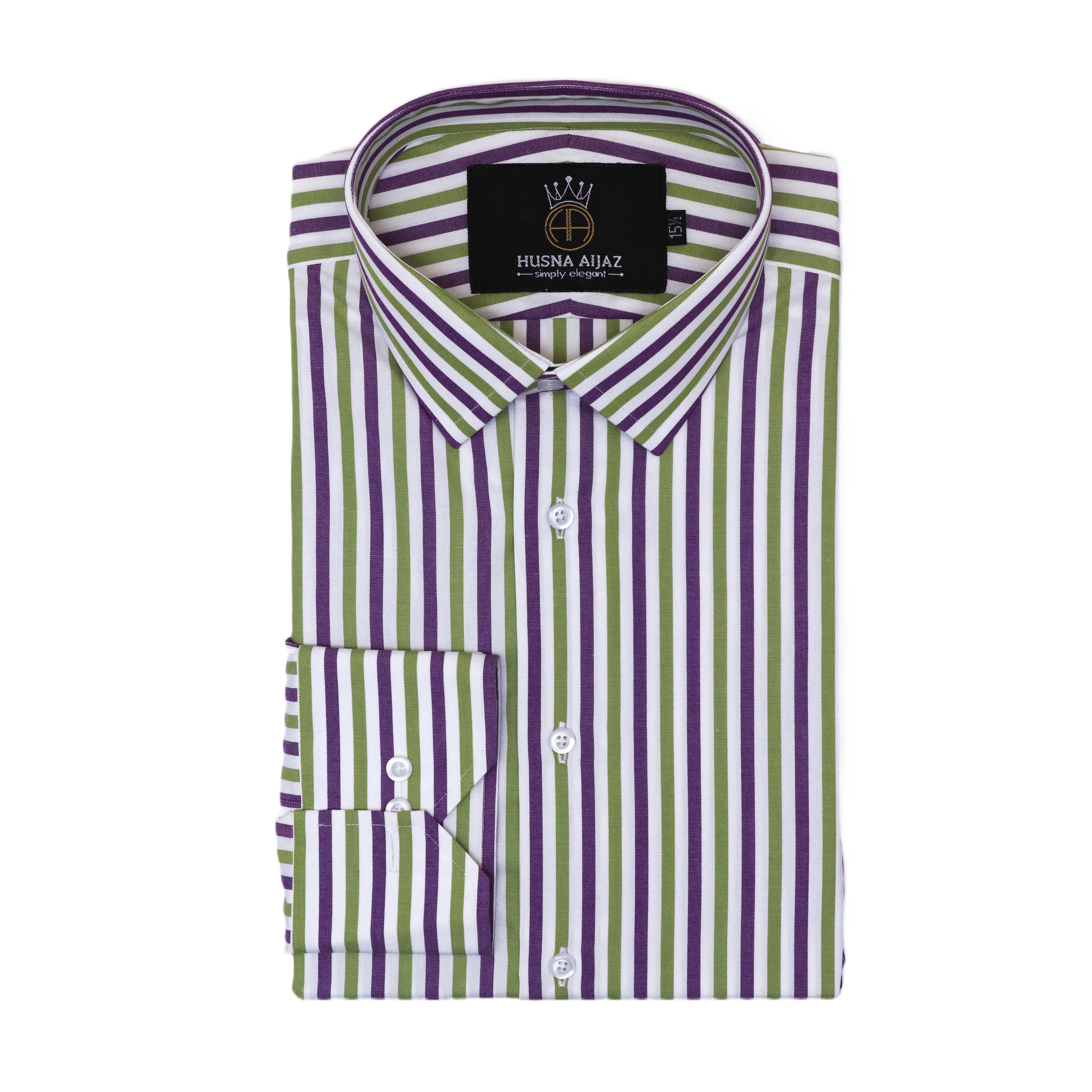 Casual Shirt with Fancy Stripes – Poplin Fabric