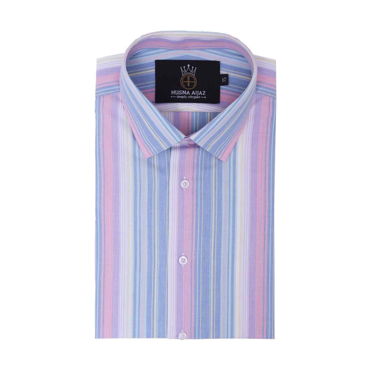 Casual Shirt with Winter Blossom Stripes – Poplin Fabric