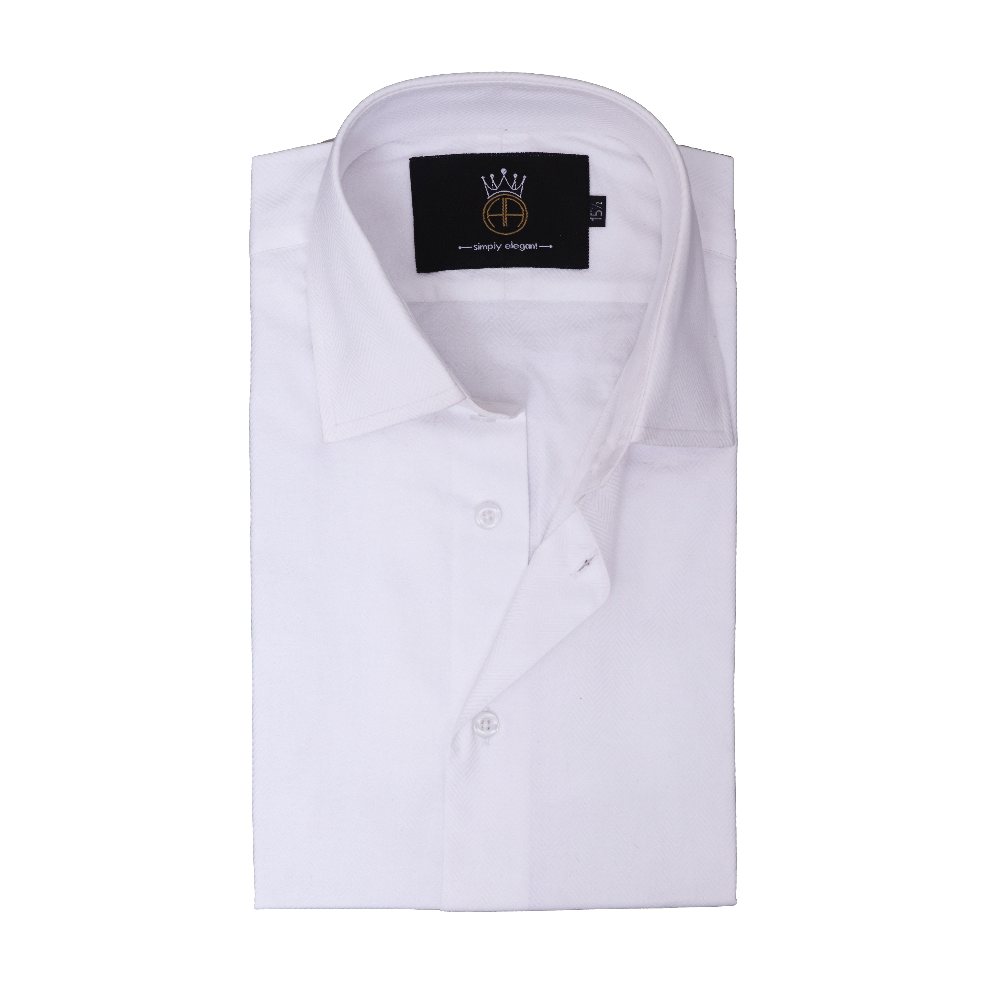 Formal Shirt with Classic Herringbone Pattern – Jacquard Fabric