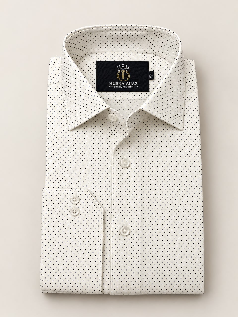 Ivory Dot Formal Shirt – front view