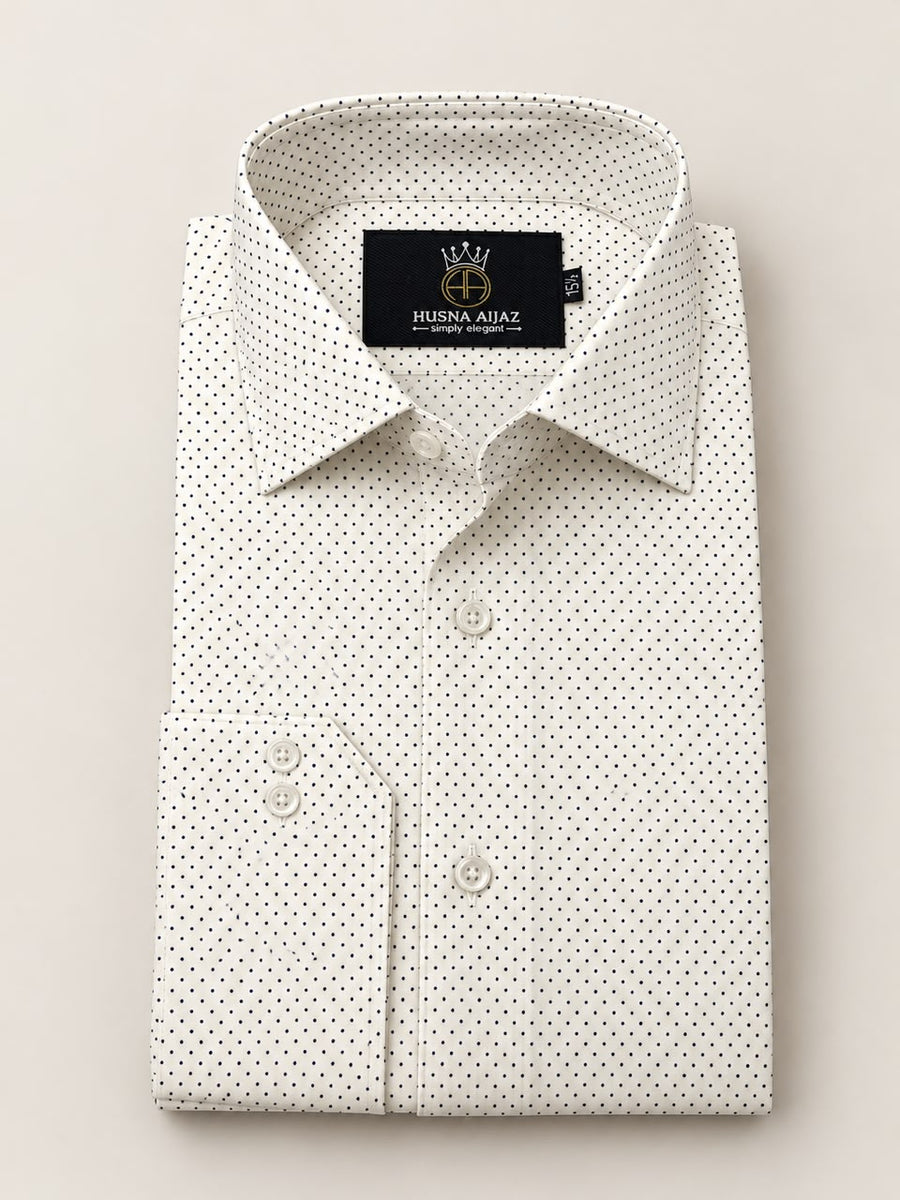 Ivory Dot Formal Shirt – front view