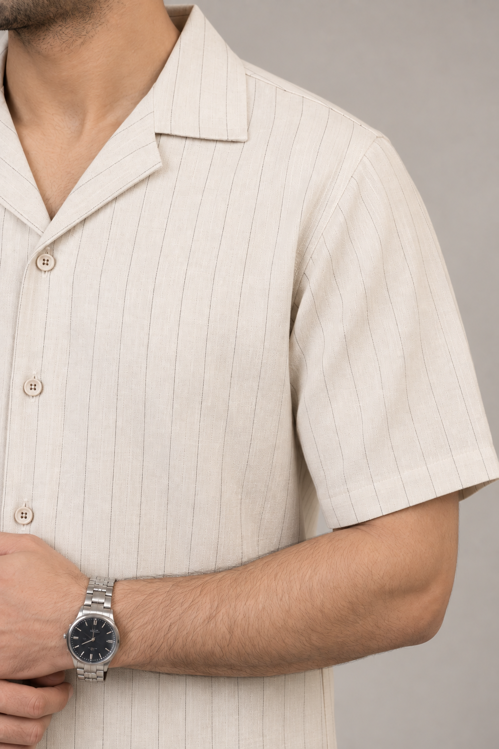 Cream Pinstripe Co-ord Set