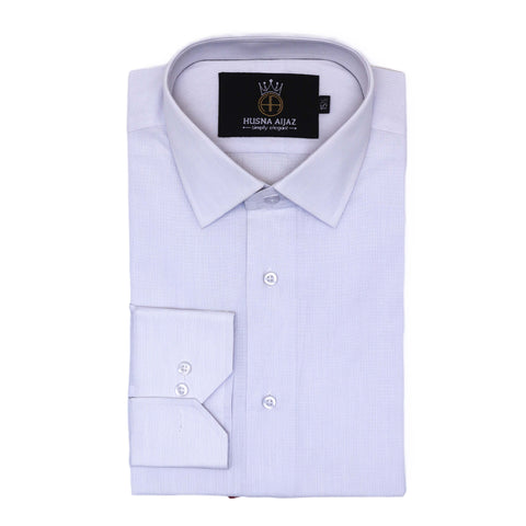 Formal Shirt in Light Grey with Pinstripes – Poplin Fabric